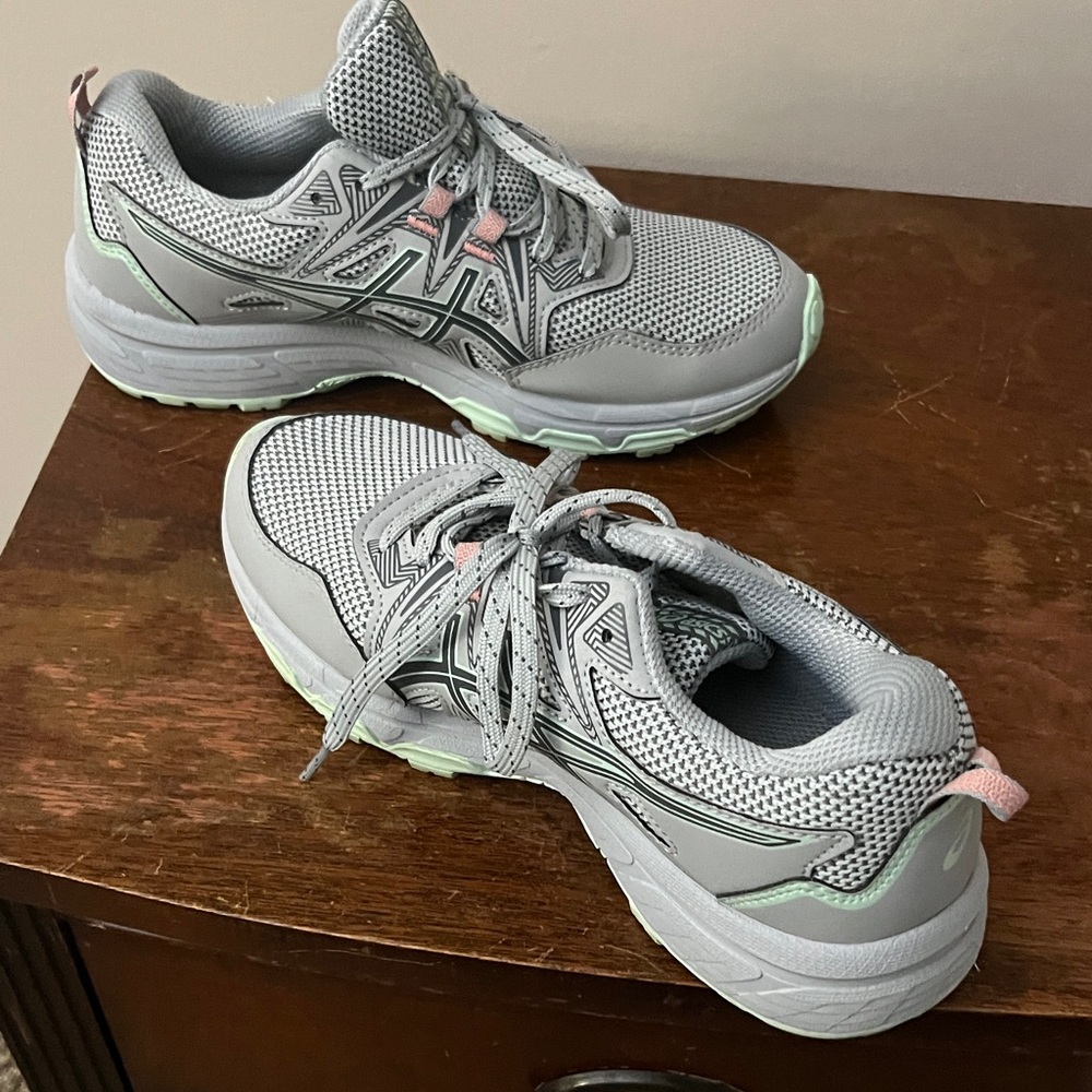 Asics Women's Gray and Mint Athletic Shoes